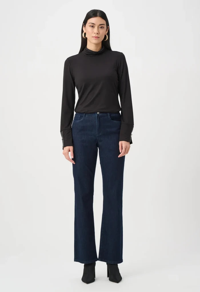 Jersey Fitted Mock-Neck Top