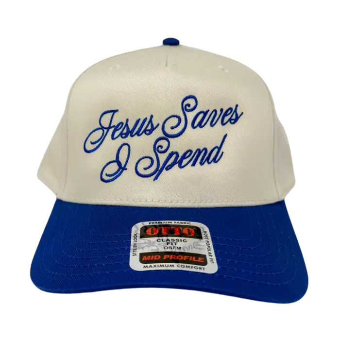 Jesus Saves, I Spend Two-Tone Hat