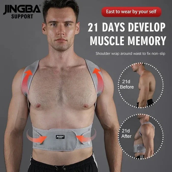 JINGBA Spine Support Corrector Back Brace for Men and Women – Adjustable Posture Straightener - Allen-Fitness