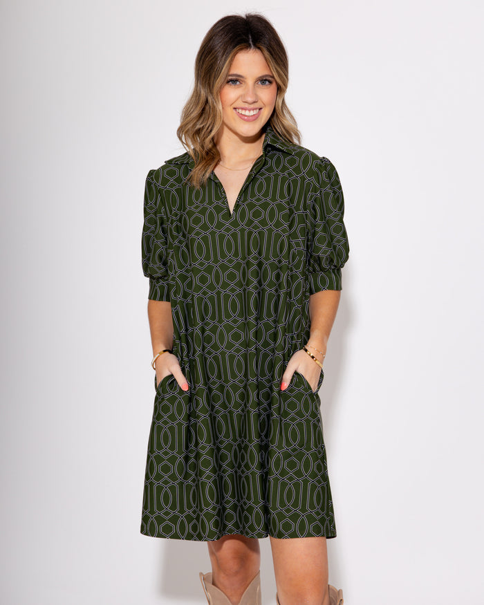 Jude Connally | Emerson Dress in garden Gate Loden