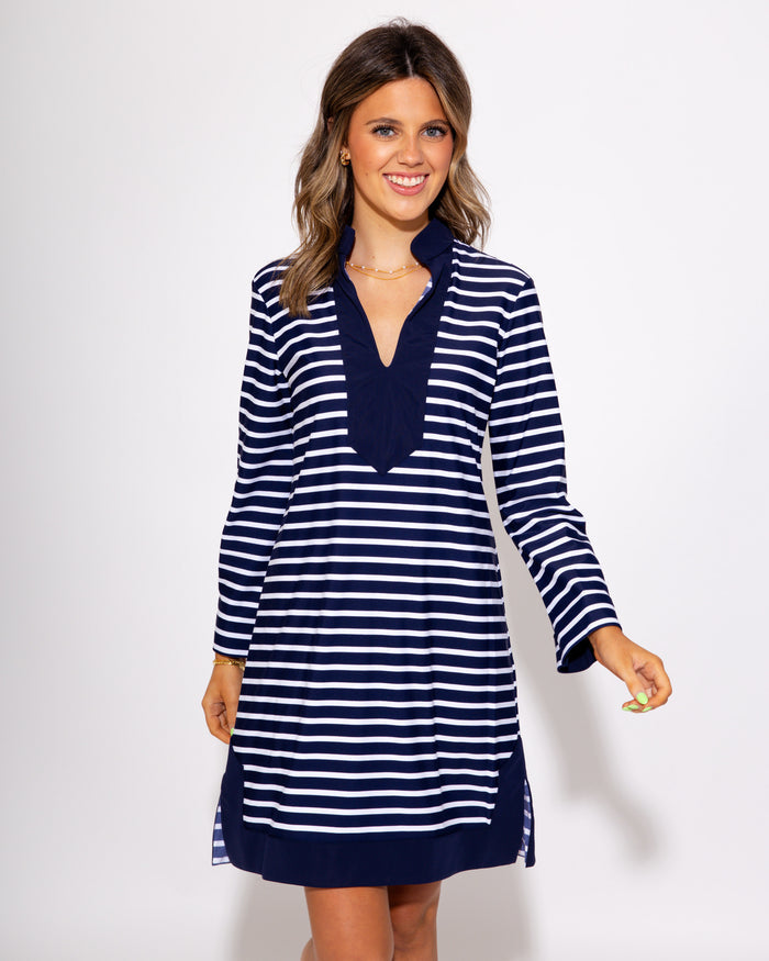 Jude Connally | Kate Dress in Everyday Navy Stripe
