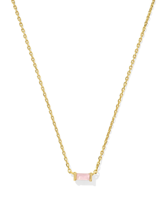 Juliette Pendant Necklace in Gold Rose Quartz