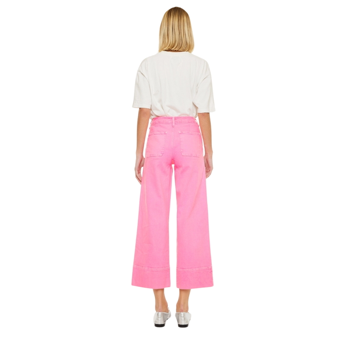 Kan Can: High Rise Wide Leg Cropped Jeans