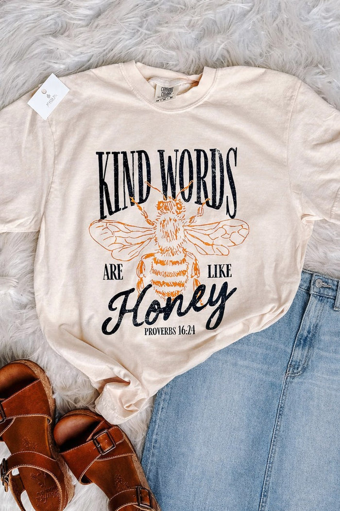 Kind Words Are Like Honey Graphic Tee - Ivory