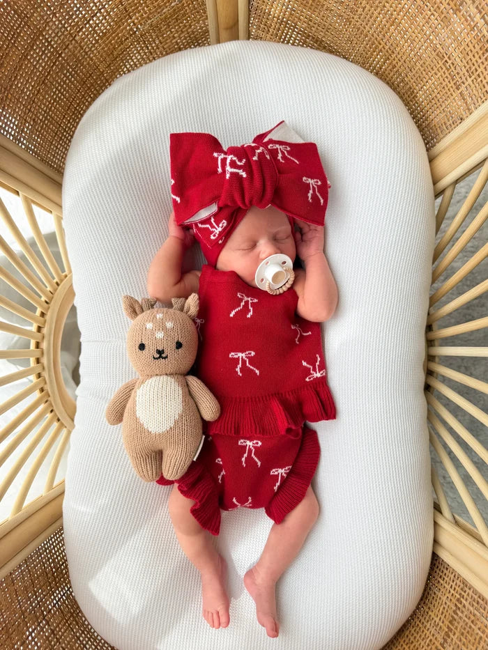 Knit Summer Set - Rudolph Bows