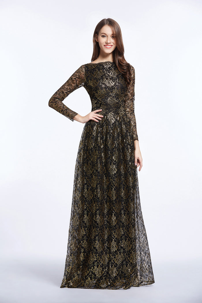 Lace Embroider Muslim Photography Dresses 3/4 sleeve Floor Length 2021