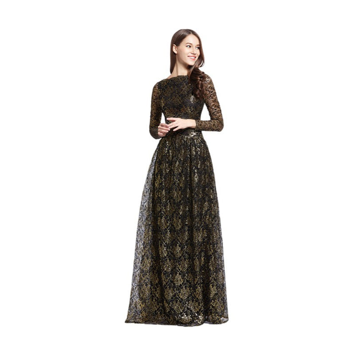 Lace Embroider Muslim Photography Dresses 3/4 sleeve Floor Length 2021