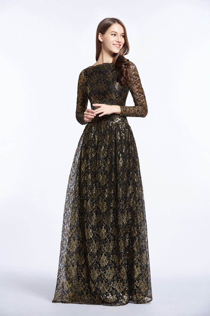 Lace Embroider Muslim Photography Dresses 3/4 sleeve Floor Length 2021