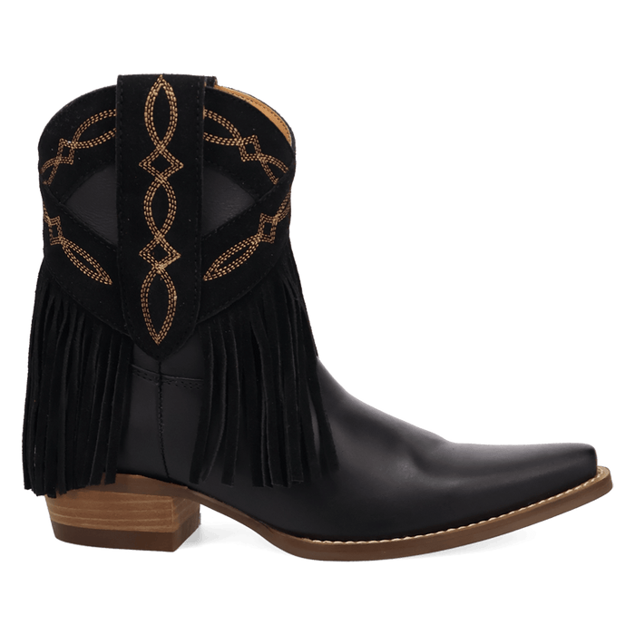 PRODUCT SHOT LAST RIDE LEATHER BOOTIE AT 90 DEGREE INSIDE ANGLE
