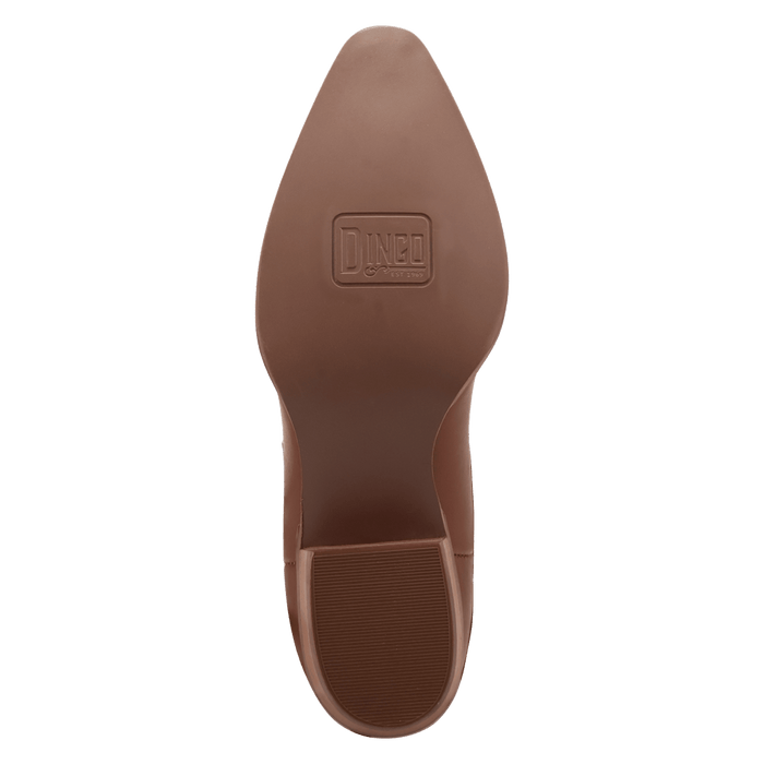 PRODUCT SHOT LAST RIDE LEATHER BOOTIE AT OUTSOLE ANGLE
