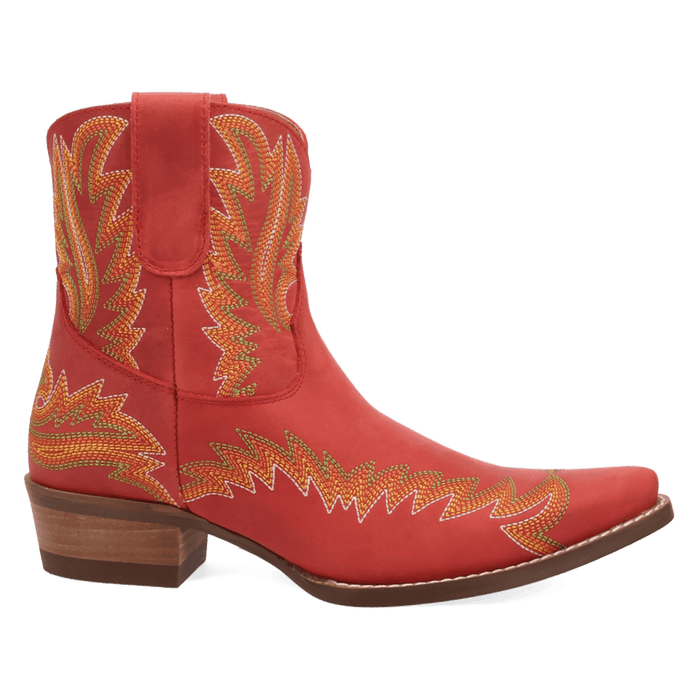 PRODUCT SHOT LAUREL LEATHER BOOTIE AT 90 DEGREE INSIDE ANGLE