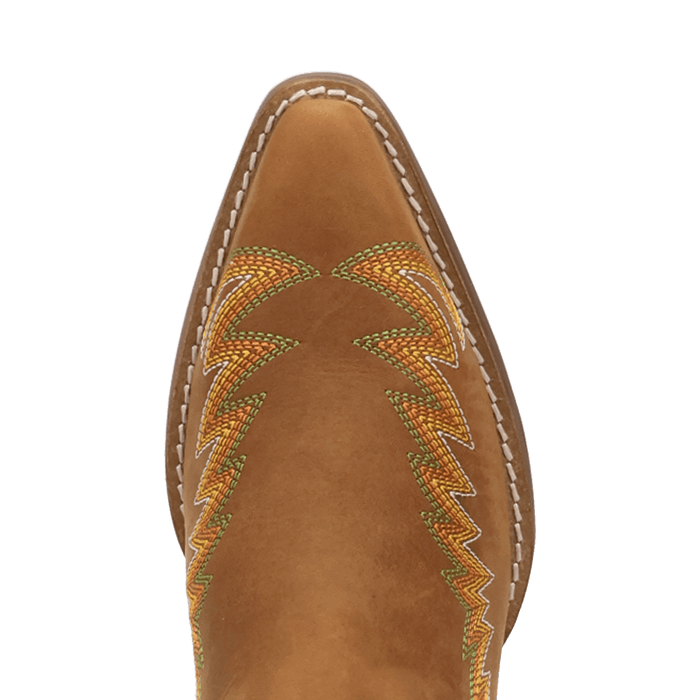 PRODUCT SHOT LAUREL LEATHER BOOTIE AT TOE ANGLE