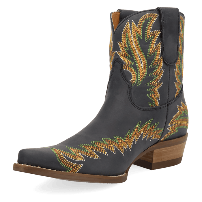PRODUCT SHOT LAUREL LEATHER BOOTIE AT 225 DEGREE ANGLE