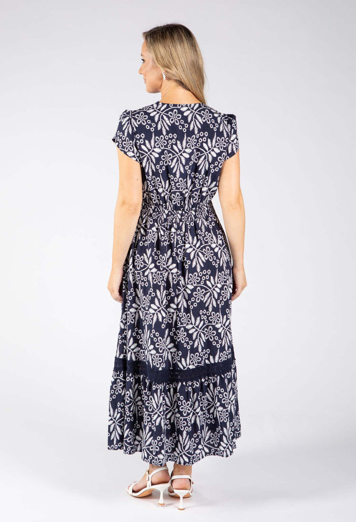 Leaf Print Midi Dress