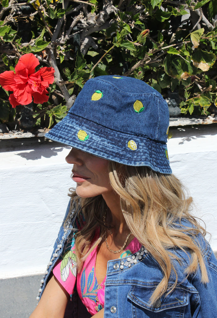 Lemon Denim Bucket Hat