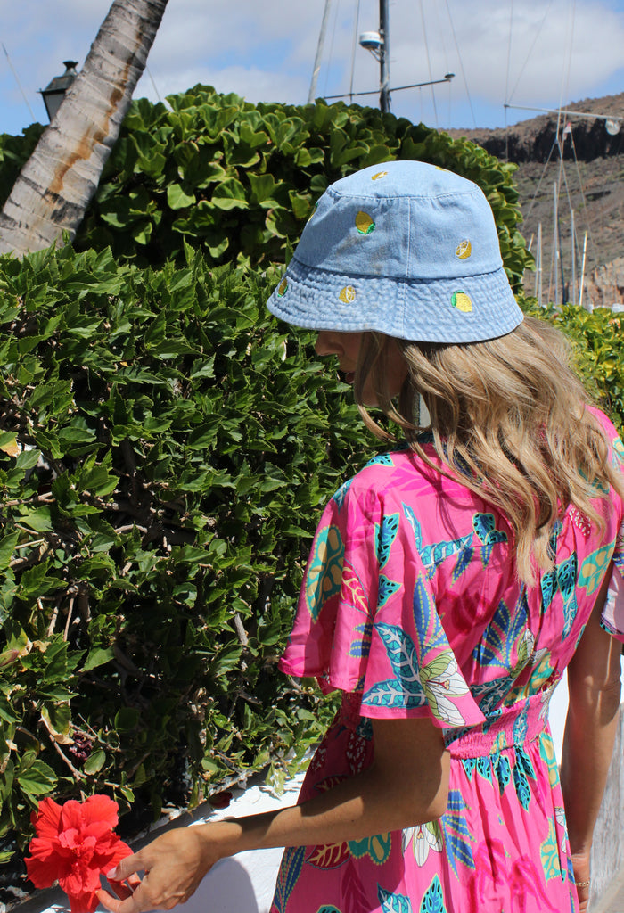 Lemon Denim Bucket Hat
