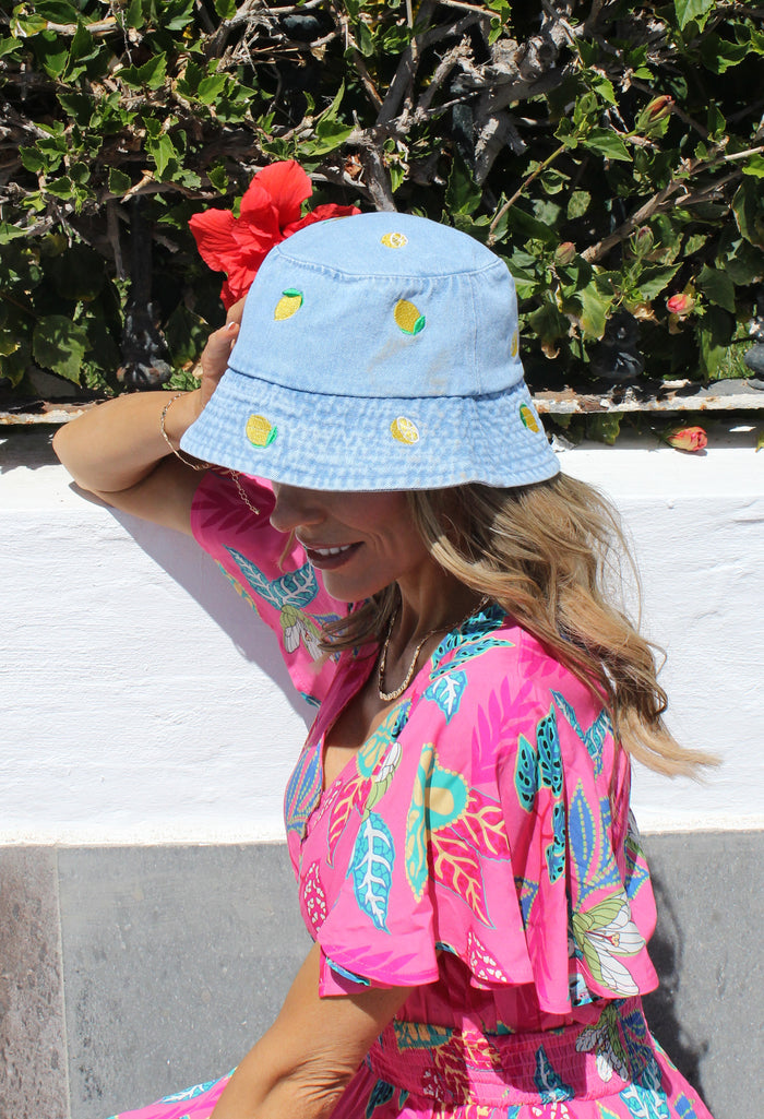 Lemon Denim Bucket Hat