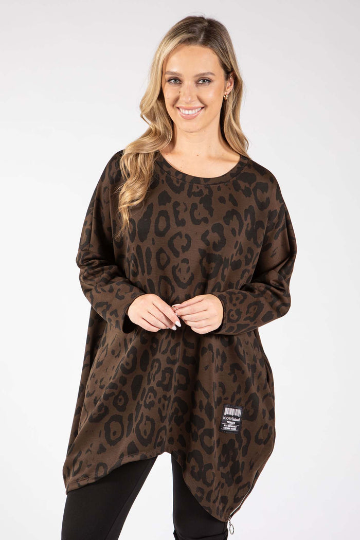Leopard Print Oversized Top
