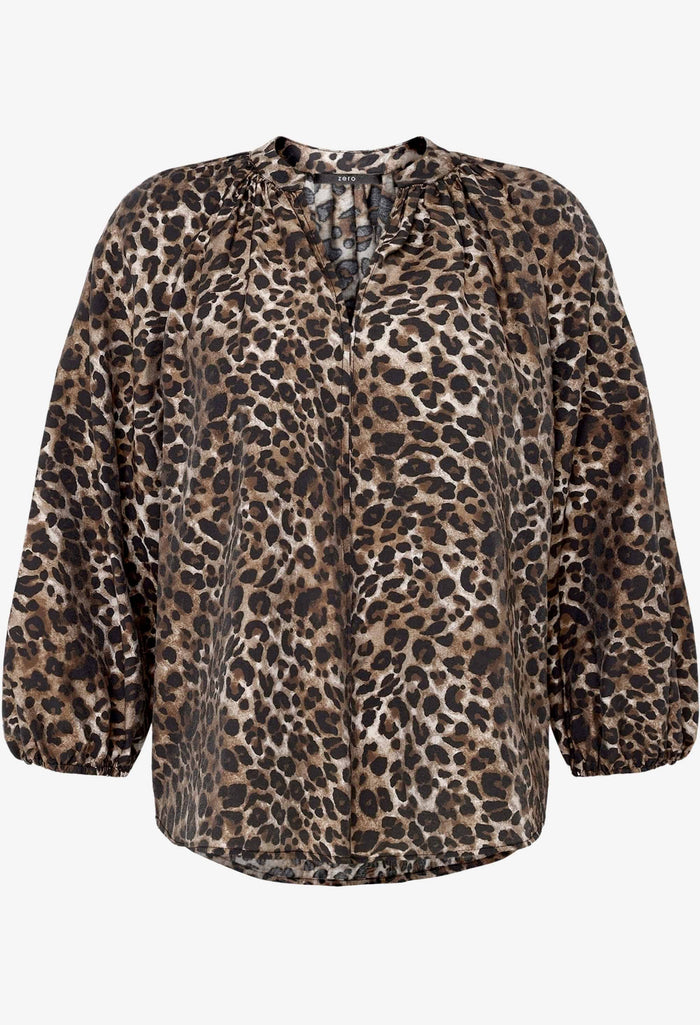 Leopard Print Slip On Blouse