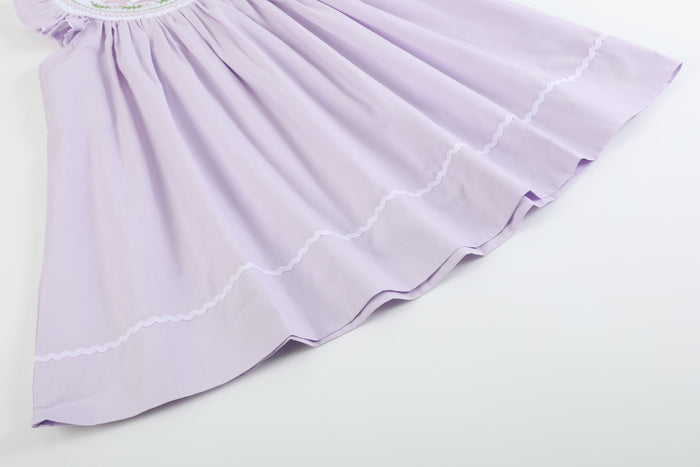 Light Purple Bunnies Smocked Bishop Dress - Lil Cactus