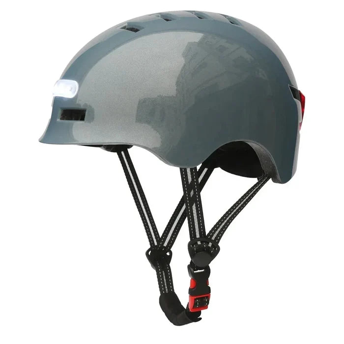 Lightweight Cycling Helmet with USB Rechargeable LED Lights, Adjustable Fit & Ventilation - Allen-Fitness