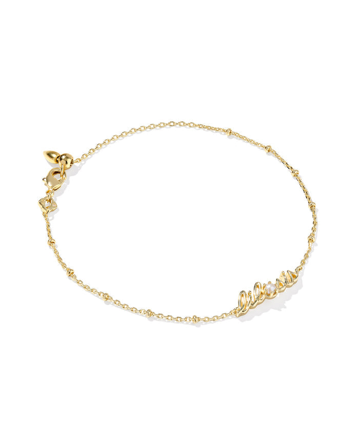 Lil Sis Delicate Chain Bracelet in Gold Freshwater Cultured Pearl