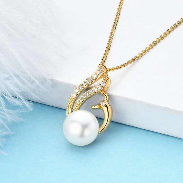 Little Swan White Freshwater Pearl Necklace