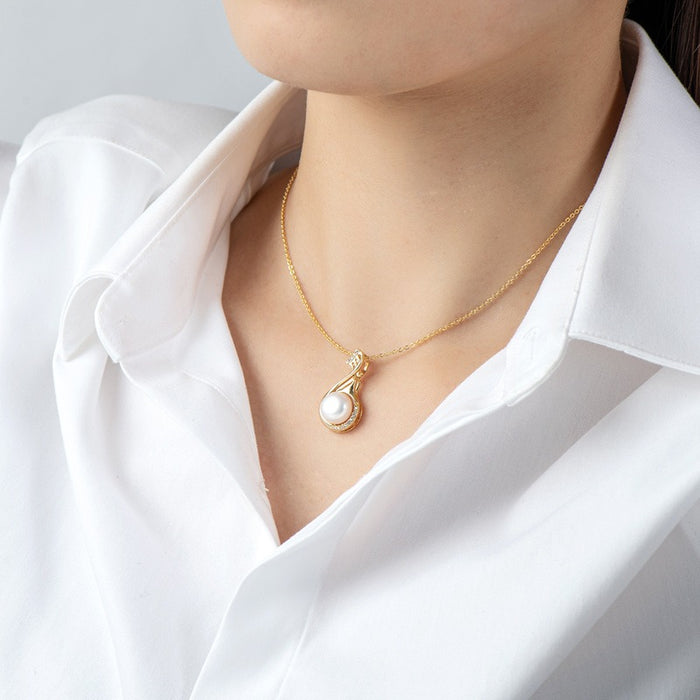 Little Swan White Freshwater Pearl Necklace