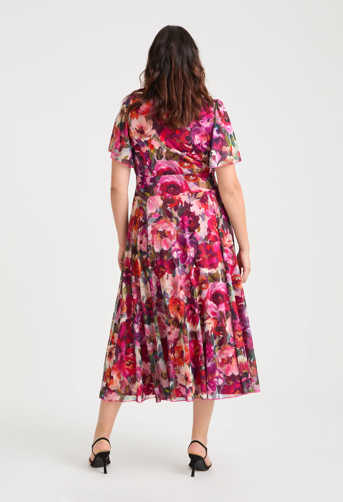 Liz Bolero Wrap Bodice Curve+ Midi Dress