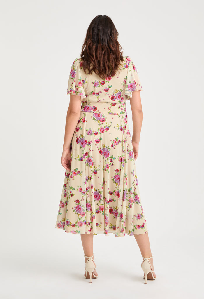 Liz Bolero Wrap Bodice Curve+ Midi Dress