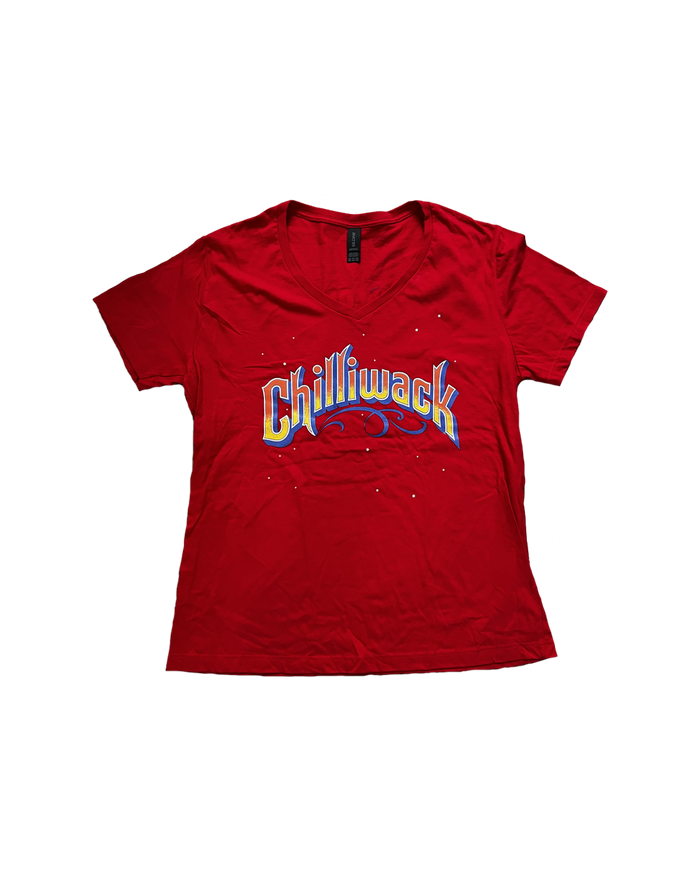 Logo Ladies V-Neck (Red)