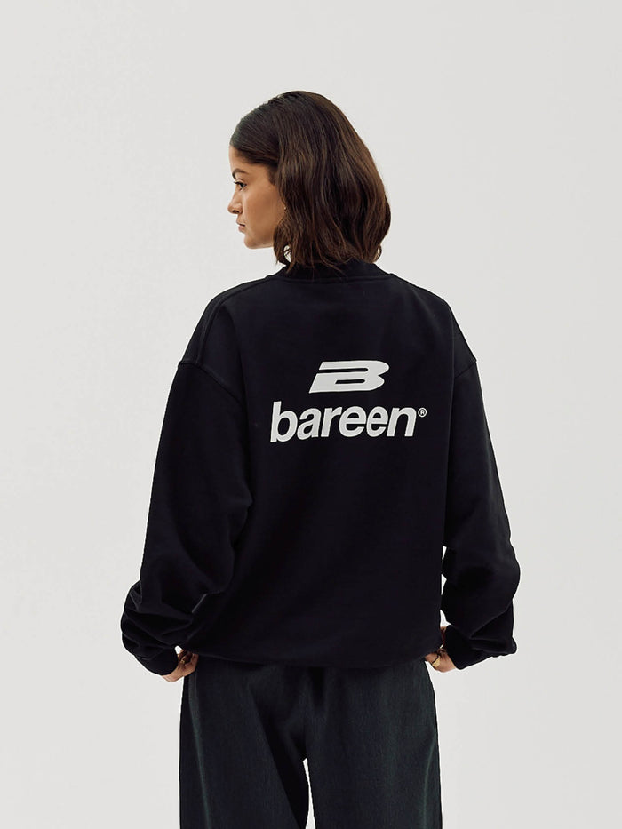 Logo Oversize Crewneck, Women - Black