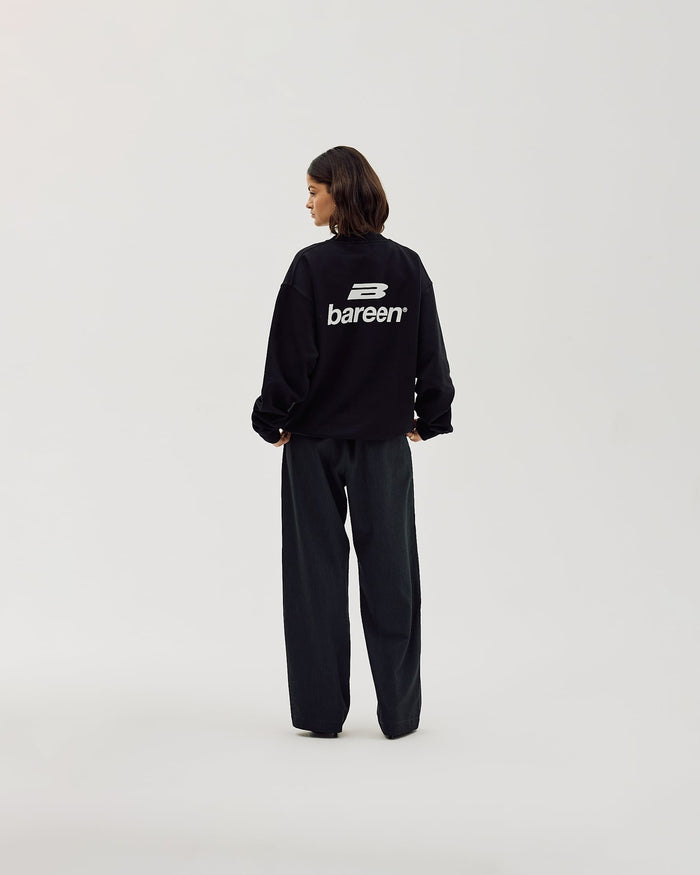 Logo Oversize Crewneck, Women - Black