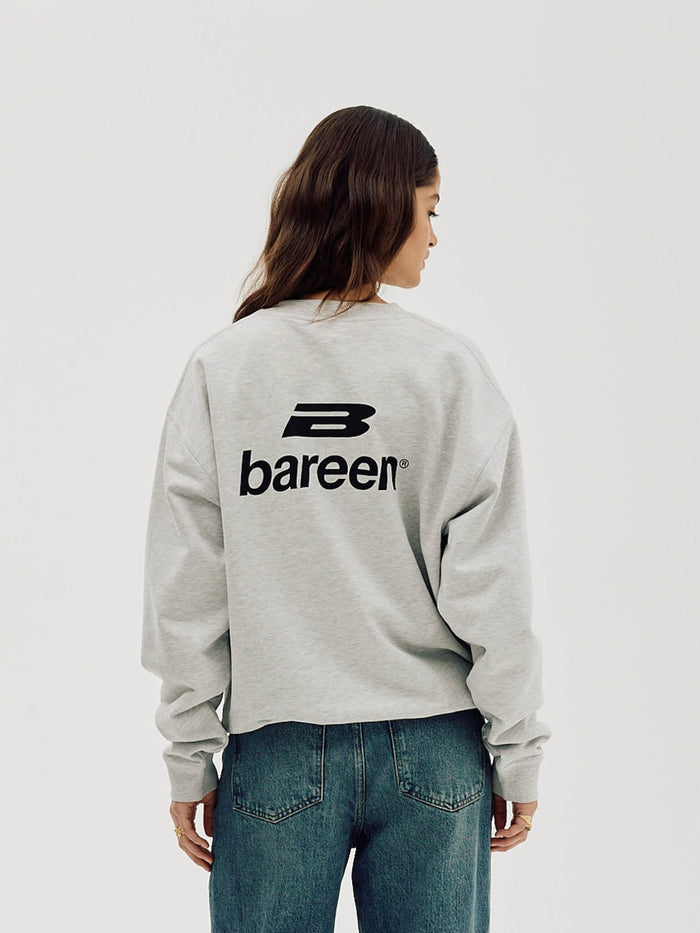 Logo Oversize Crewneck, Women - Cloudy Grey