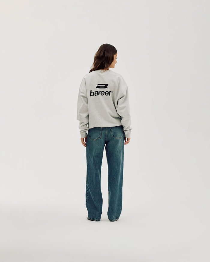 Logo Oversize Crewneck, Women - Cloudy Grey