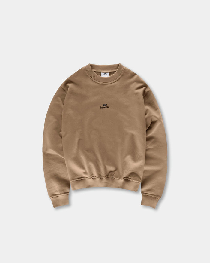 Logo Oversize Crewneck, Women - Mocha