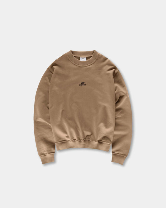 Logo Oversize Crewneck, Women - Mocha
