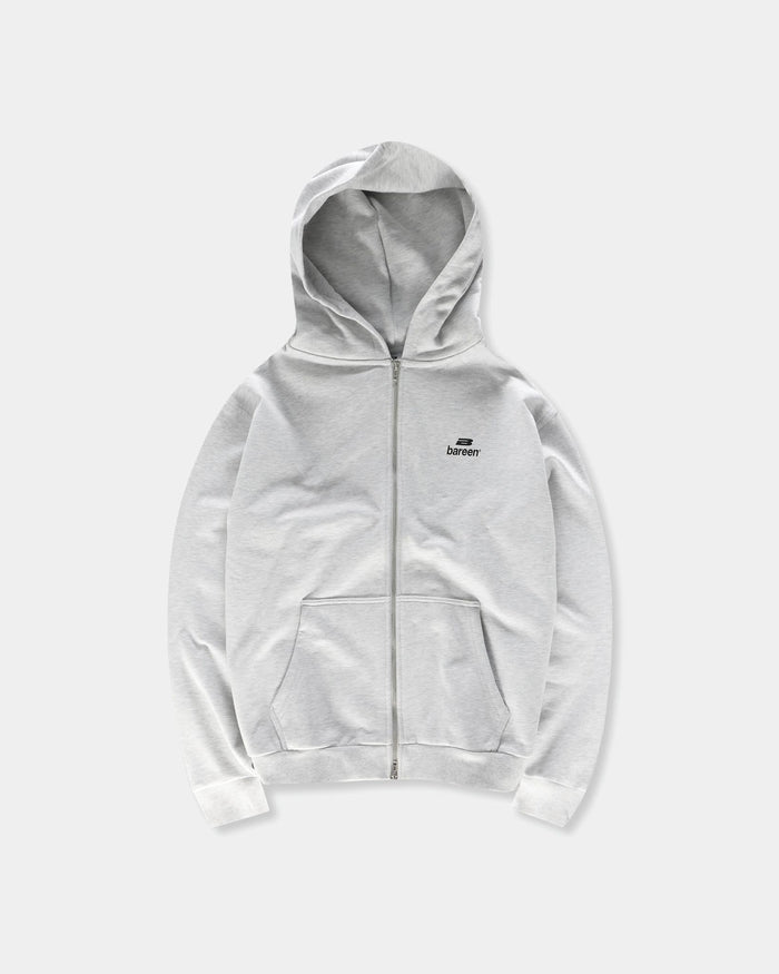 Logo Oversize Zip Hoodie, Women - Cloudy Grey