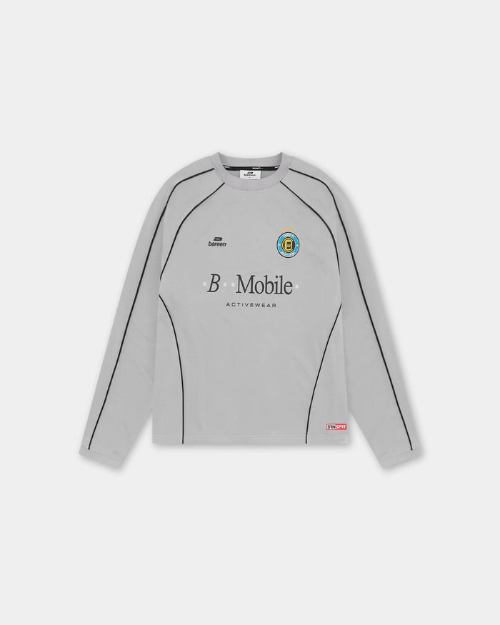 Long Sleeve Football Jersey, Men - Grey