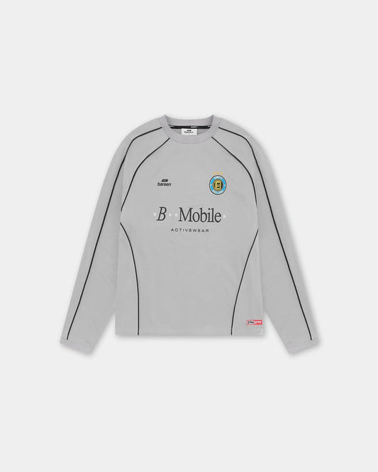 Long Sleeve Football Jersey, Men - Grey