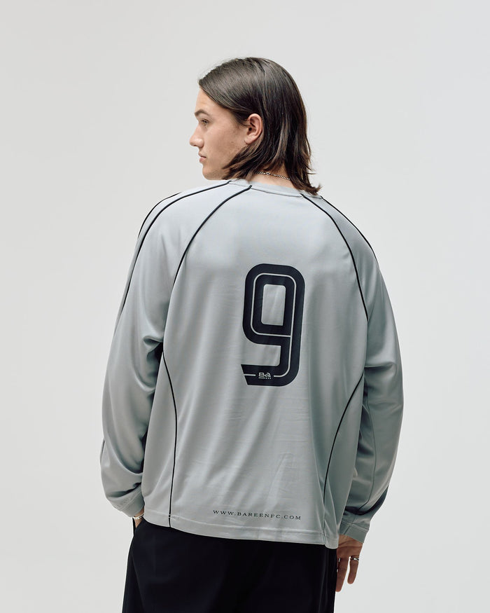 Long Sleeve Football Jersey, Men - Grey