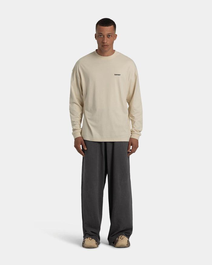 Long Sleeve Oversize, Men - Logo (Light Sand) - Light sand