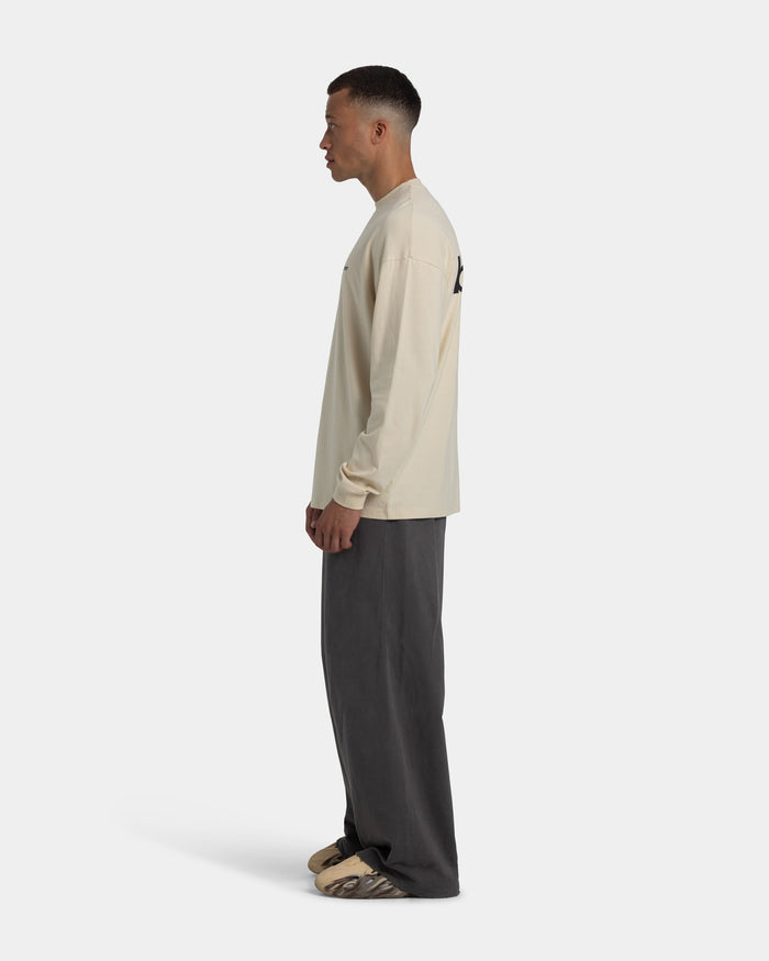 Long Sleeve Oversize, Men - Logo (Light Sand) - Light sand