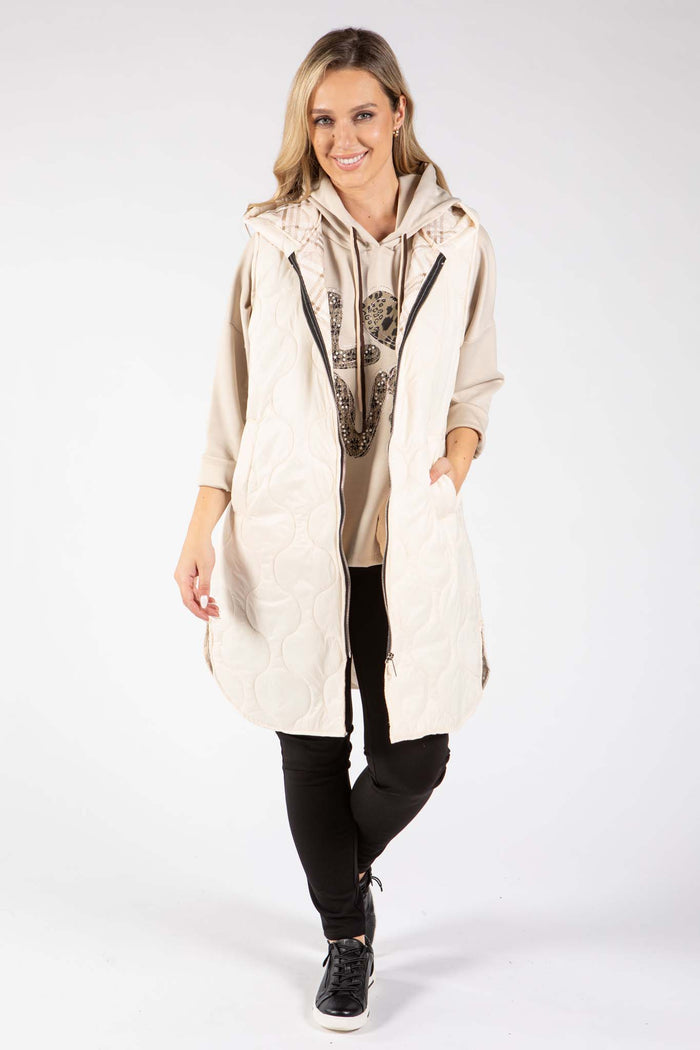Longline Quilted Gilet
