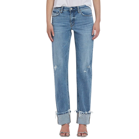 Lovervet by VERVET: Mid Rise Cuffed Straight *LV1504
