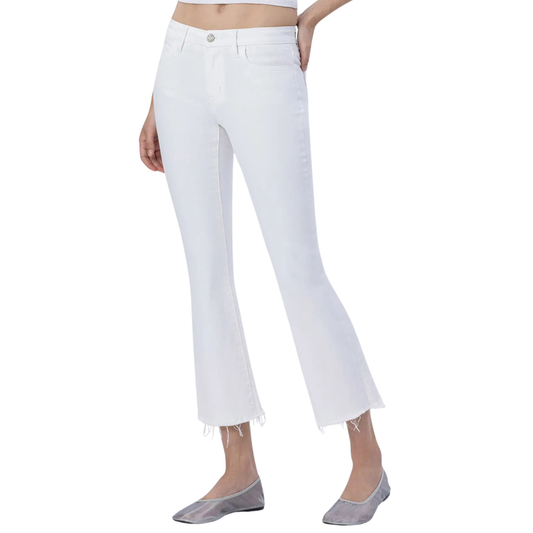 Lovervet by VERVET: Mid Rise Seamless Waistband Crop Flare *LV1932WH