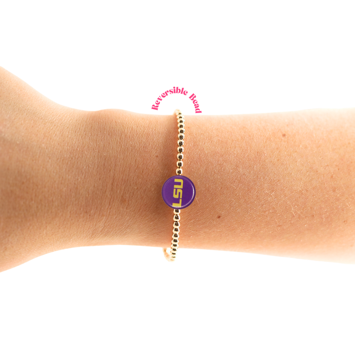 LSU/Tigers Logo + Sprinkle Bracelet Stack