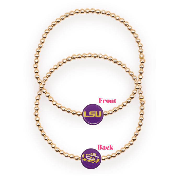 LSU/Tigers Logo + Sprinkle Bracelet Stack