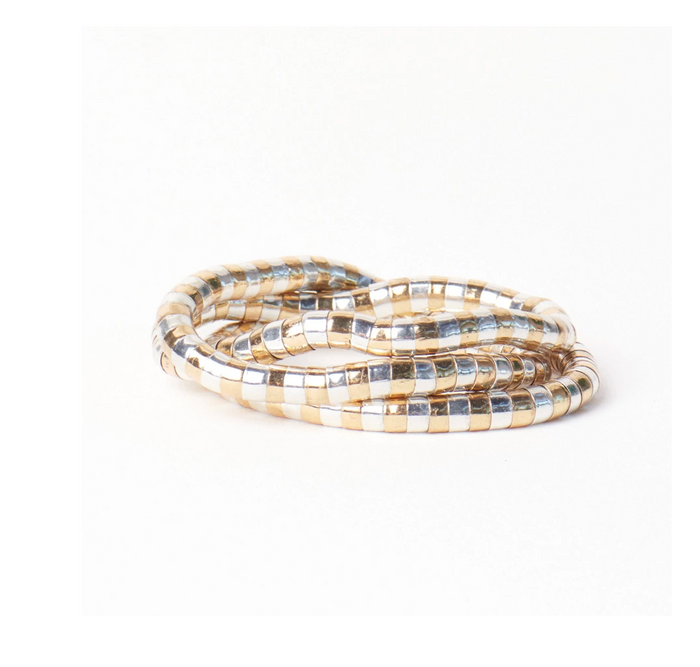 Lucille Round Bead Stretch Bracelet in Mixed