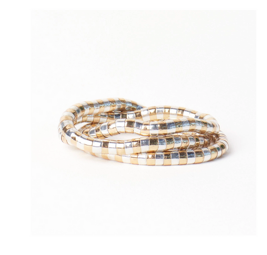Lucille Round Bead Stretch Bracelet in Mixed